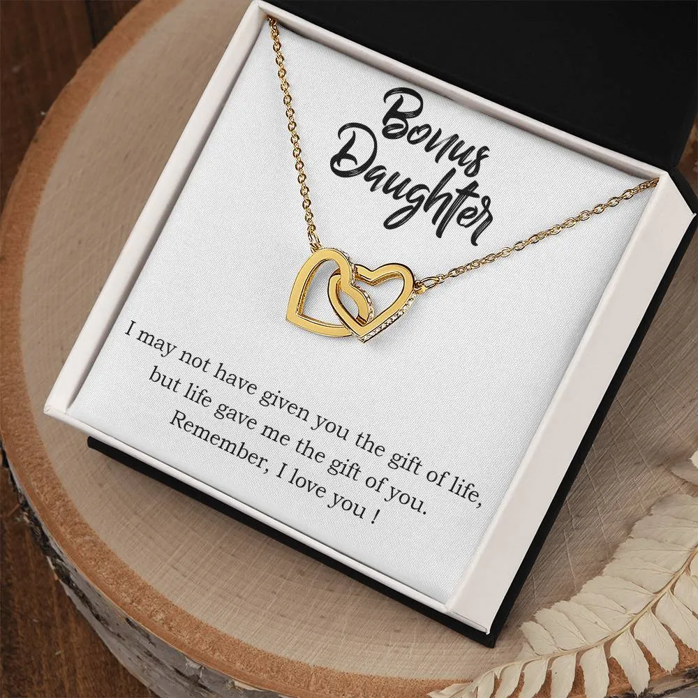 To My Bonus Daughter Necklace from Mom/Dad, Life Gave Me The Gift of You