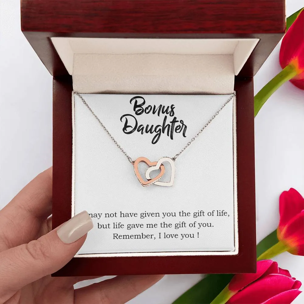 To My Bonus Daughter Necklace from Mom/Dad, Life Gave Me The Gift of You