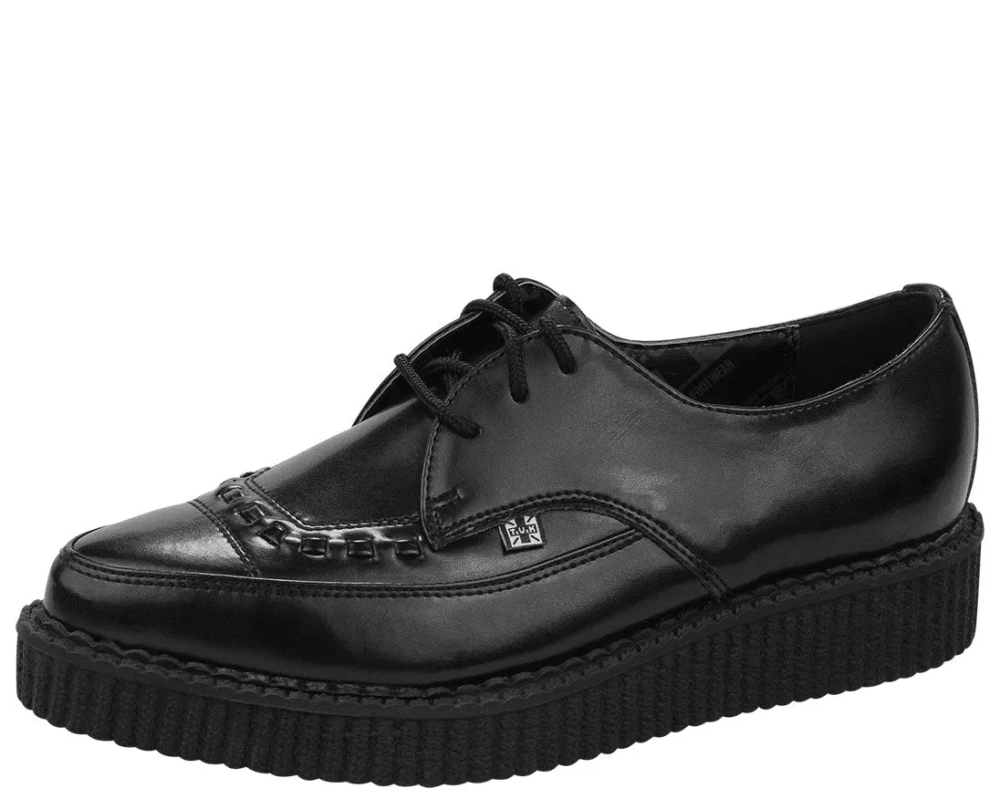 T.U.K MOST BASIC BLACK LEATHER TIE POINT CREEPER