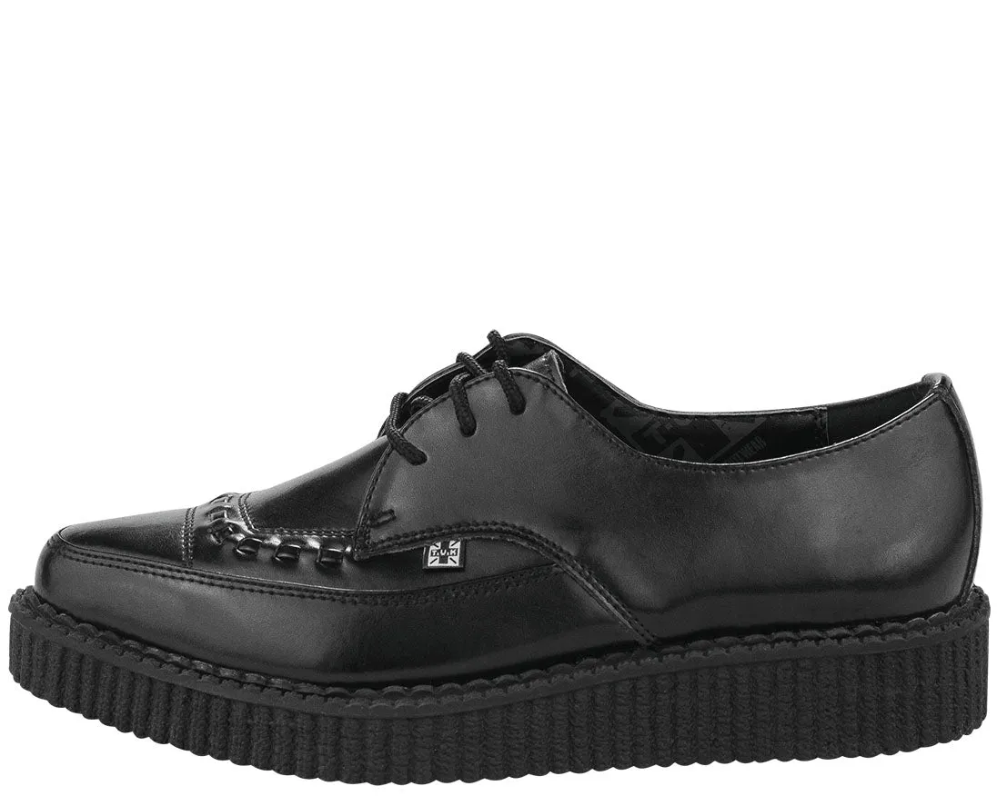 T.U.K MOST BASIC BLACK LEATHER TIE POINT CREEPER