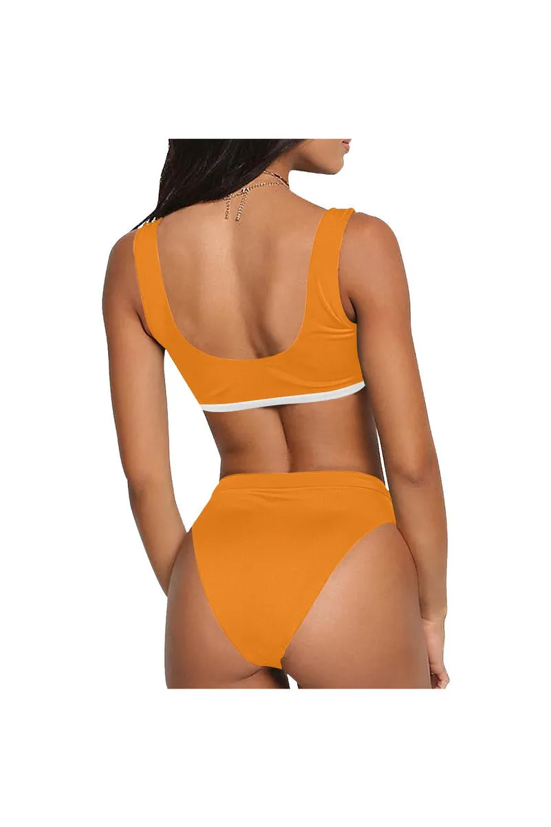 Turmeric Sport Top & High-Waisted Bikini Swimsuit (Model S07)