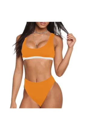 Turmeric Sport Top & High-Waisted Bikini Swimsuit (Model S07)