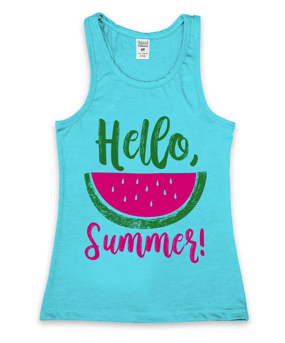 Turquoise 'Hello, Summer!' Racerback Tank