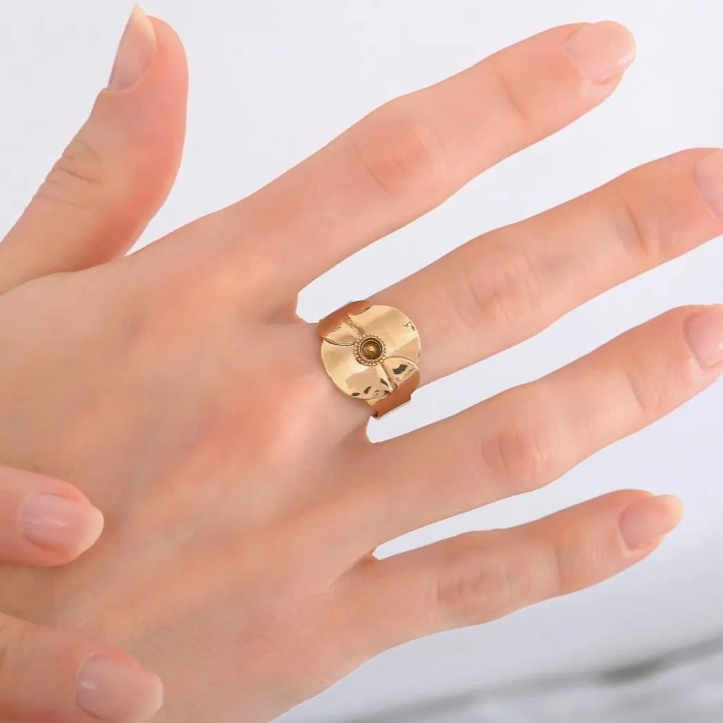 Unique and Chic Gold Adjustable Ring by Satellite Paris