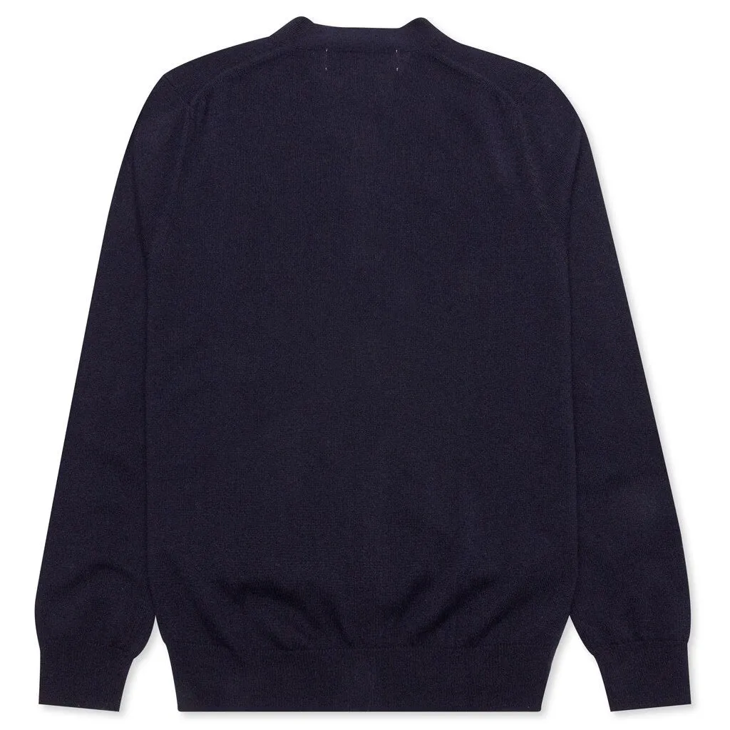 V-Neck Cardigan - Navy