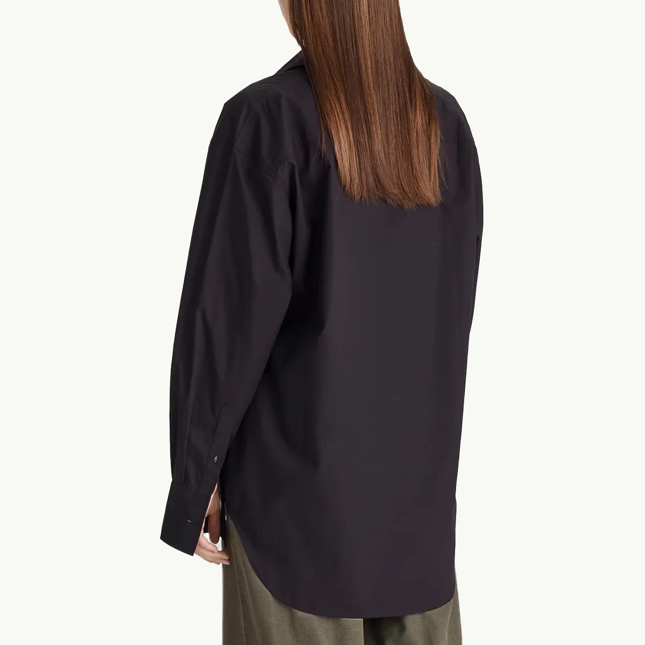 W OVERSIZED POPLIN SHIRT BLACK