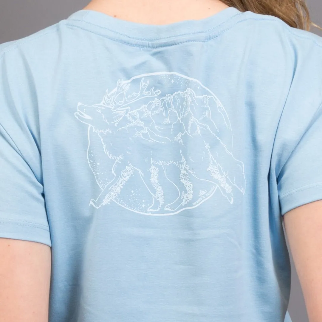 Whimsical Wolf T-Shirt - White Print