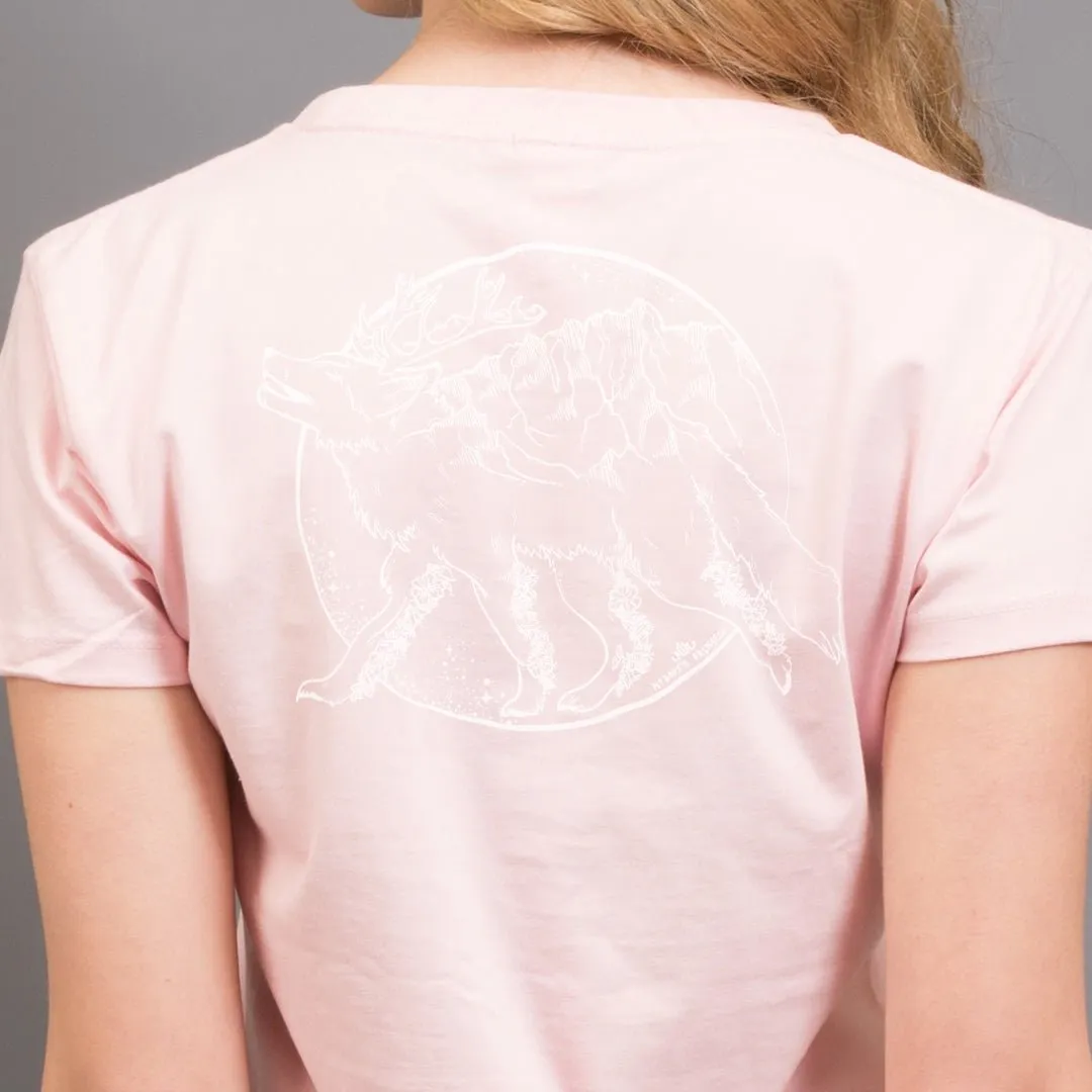 Whimsical Wolf T-Shirt - White Print