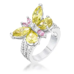 WildKlass Rhodium Plated Butterfly Cocktail Ring