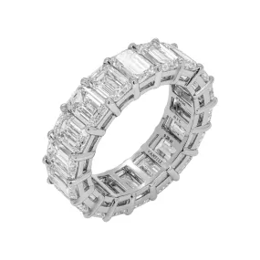 ZHURI 9 Carat Emerald cut Diamond Eternity Band in Platinum 50 pointer GIA Certified By Mike Nekta SIZE 6.5