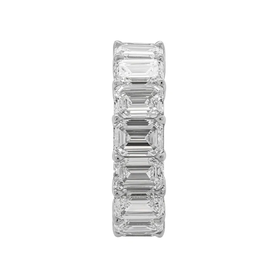 ZHURI 9 Carat Emerald cut Diamond Eternity Band in Platinum 50 pointer GIA Certified By Mike Nekta SIZE 6.5